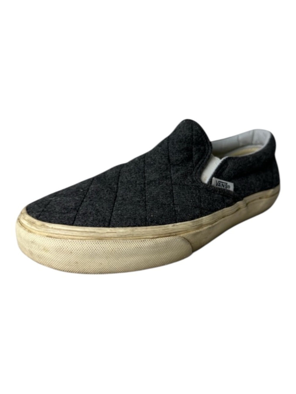 Vans Classic Gray Quilted Slip-On Loafers Canvas Unisex Men’s 5.0 Or Women’s 6.5